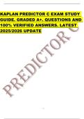 KAPLAN PREDICTOR C EXAM STUDY  GUIDE&period; GRADED A&plus;&period; QUESTIONS AND  100&percnt; VERIFIED ANSWERS&period; LATEST  2025&sol;2026 UPDATE 
