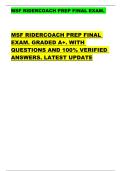 MSF RIDERCOACH PREP FINAL EXAM&period;   MSF RIDERCOACH PREP FINAL  EXAM&period; GRADED A&plus;&period; WITH  QUESTIONS AND 100&percnt; VERIFIED  ANSWERS&period; LATEST UPDATE 