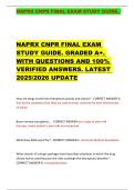 NAPRX CNPR FINAL EXAM STUDY GUIDE&period;   NAPRX CNPR FINAL EXAM  STUDY GUIDE&period; GRADED A&plus;&period;  WITH QUESTIONS AND 100&percnt;  VERIFIED ANSWERS&period; LATEST  2025&sol;2026 UPDATE 