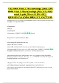 NSG 6005 Week 2 Pharmacology Quiz&comma; NSG  6005 Week 1 Pharmacology Quiz&comma; NSG6005  week 3 quiz&comma; Week 5 UPDATED  QUESTIONS AND CORRECT ANSWERS