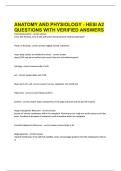 ANATOMY AND PHYSIOLOGY - HESI A2 QUESTIONS WITH VERIFIED ANSWERS.