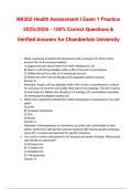 NR302 Health Assessment I Exam 1 Practice 2025&sol;2026 - 100&percnt; Correct Questions & Verified Answers for Chamberlain University