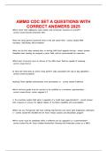 AMMO CDC SET A QUESTIONS WITH CORRECT ANSWERS 2026