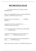 BSC1005 FINAL EXAM QUESTIONS AND ANSWERS 2026