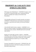 PROPERTY & CASUALTY TEST &lpar;INDIANA SECTION&rpar; QUESTIONS AND ANSWERS 2026