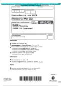 Pearson Edexcel Level 3 GCE Politics Advanced Subsidiary PAPER 2&colon; UK Government ACTUAL Questions and CORRECT Answers 2025&sol;2026