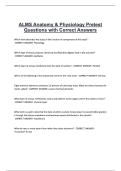 ALMS Anatomy & Physiology Pretest Questions with Correct Answers&period;