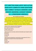 FCTC WRITTEN EXAM LATEST 2025 ACTUAL  EXAM WITH COMPLETE EXAM QUESTIONS  AND CORRECT DETAILED ANSWERS &lpar;100&percnt;  VERIFIED ANSWERS&rpar; &vert;ALREADY GRADED  A&plus;&vert; &vert;&vert;PROFESSOR VERIFIED&vert;&vert; 