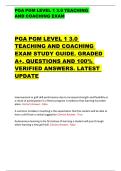PGA PGM LEVEL 1 3&period;0 TEACHING   AND COACHING EXAM  PGA PGM LEVEL 1 3&period;0  TEACHING AND COACHING  EXAM STUDY GUIDE&period; GRADED  A&plus;&period; QUESTIONS AND 100&percnt;  VERIFIED ANSWERS&period; LATEST  UPDATE 