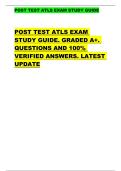 POST TEST ATLS EXAM STUDY GUIDE  POST TEST ATLS EXAM  STUDY GUIDE&period; GRADED A&plus;&period;  QUESTIONS AND 100&percnt;  VERIFIED ANSWERS&period; LATEST  UPDATE 