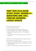 POST TEST ATLS EXAM STUDY GUIDE  POST TEST ATLS EXAM  STUDY GUIDE&period; GRADED A&plus;&period;  QUESTIONS AND 100&percnt;  VERIFIED ANSWERS&period;  LATEST UPDATE 