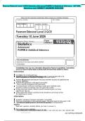Pearson Edexcel Level 3 GCE Statistics Advanced PAPER 2&colon; Statistical Inference   ACTUAL  Questions and CORRECT ANSWERS 2025&sol;2026 
