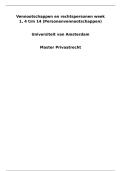 Vennootschappen en rechtspersonen &ndash; Volledige samenvatting week 1 & 4&ndash;14 &lpar;UvA Master Privaatrecht&comma; incl&period; arresten en recente EU-ontwikkelingen&rpar;