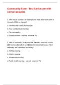 Community Exam - Test Bank exam with correct answers