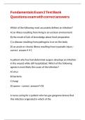 Fundamentals Exam 2 Test Bank Questions exam with correct answers