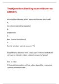 Test Questions Banking exam with correct answers