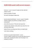 NURS 3020 week 2 with correct answers