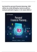 Test Bank for Personal Financial Planning&comma; 16th Edition by Randy Billingsley&comma; Lawrence Gitman&comma; Michael Joehnk&vert; 978-0357987872&vert; All Chapters 1-15&vert; LATEST