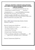 NURS 3632&colon; CHAPTER 8&colon; COMMUNICATION QUESTIONS  AND CORRECT DETAILED ANSWERS &lpar;VERIFIED ANSWERS&rpar;  ALREADY GRADED A&plus; 