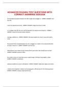 ADVANCED RIGGING TEST QUESTIONS WITH CORRECT ANSWERS 20252026&period;