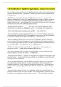 US Health Care Systems &lpar;Quizzes&sol; Exams Answers&rpar;