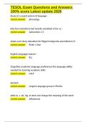 TESOL Exam Questions and Answers 100- score Latest update 2026&period;docx