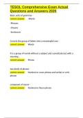 TESOL Comprehensive Exam Actual Questions and Answers 2026&period;docx