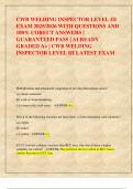 CWB WELDING INSPECTOR LEVEL III  EXAM 2025&sol;2026 WITH QUESTIONS AND  100&percnt; CORECT ANSWERS &vert;  GUARANTEED PASS &vert; ALREADY  GRADED A&plus; &vert; CWB WELDING  INSPECTOR LEVEL III LATEST EXAM