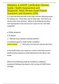 Midwifery & WHNP Certification Review Guide Health Assessment and Diagnostic Tests Review Exam Actual Questions and Answers 2026&period;docx