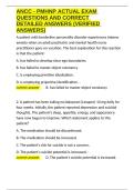 ANCC - PMHNP ACTUAL EXAM QUESTIONS AND CORRECT DETAILED ANSWERS &lpar;VERIFIED ANSWERS&rpar;&period;docx