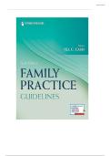 Test Bank For Family Practice Guidelines 5th Edition Cash Glass Mullen COMPLETE QUESTIONS AND ANSWERS 100% CORRECT| GRADED A+