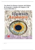 Test Bank for Human Anatomy 6th Edition by Kenneth S&period; Saladin&vert; 9781260399721&vert; All Chapters 1-28&vert; LATEST