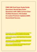   CMN 548 Final Exam Study Guide Overview&vert; Brand New Exam Questions with 100&percnt; Correct Clear Verified Answers&vert; All Graded A&plus;&vert;Latest Premium Update&vert;100&percnt; Guaranteed Success&period;