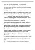 MHA 701 QUIZ QUESTIONS AND ANSWERS