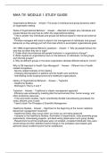 MHA 701 MODULE 1 STUDY GUIDE