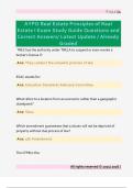 AYPO Real Estate Principles of Real  Estate I Exam Study Guide Questions and  Correct Answers&sol; Latest Update &sol; Already  Graded 