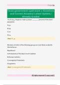 Texas government 2306 exam 2 Questions  and Correct Answers&sol; Latest Update &sol;  Already Graded