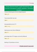 Texas Government 2306 Questions and  Correct Answers&sol; Latest Update &sol; Already  Graded 
