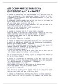 ATI COMP PREDICTOR EXAM QUESITONS AND ANSWERS