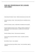 NURS 3366- PATHOPHYSIOLOGY TEST 2 &lpar;SOLVED&rpar; 100&percnt; CORRECT