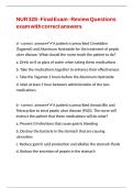 NUR 328 - Final Exam - Review Questions exam with correct answers
