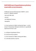 NUR 328 Exam 3 hypothalamus pituitary exam with correct answers