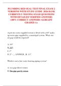 PLUMBING RED SEAL TEST FINAL EXAM 2  VERSIONS WITH STUDY GUIDE  2026 BANK  CURRENTLY TESTING EXAM QUESTIONS  WITH DETAILED VERIFIED ANSWERS  &lpar;100&percnt; CORRECT ANSWERS &sol;ALREADY  GRADED A&plus;