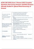 ECON 200 UOFA Exam 3 Newest 2025 Complete   Questions And Correct Answers &lpar;Verified Answers&rpar;  &vert;Already Graded A&plus;&vert;&vert;Brand New&excl;&excl;University of  Arizona 