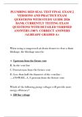 PLUMBING RED SEAL TEST FINAL EXAM 2  VERSIONS AND PRACTICE EXAM  QUESTIONS WITH STUDY GUIDE 2026  BANK CURRENTLY TESTING EXAM  QUESTIONS WITH DETAILED VERIFIED  ANSWERS &lpar;100&percnt; CORRECT ANSWERS  &sol;ALREADY GRADED A&plus;