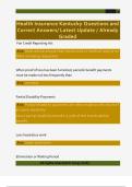 Health Insurance Kentucky Questions and  Correct Answers&sol; Latest Update &sol; Already  Graded