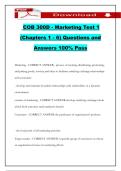 COB 300D - Marketing Test 1 &lpar;Chapters 1 - 6&rpar; Questions and Answers 100&percnt; Pass