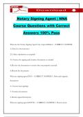 Notary Signing Agent &vert; NNA Course Questions with Correct Answers 100&percnt; Pass