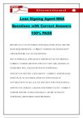 Loan Signing Agent-NNA Questions with Correct Answers 100&percnt; PASS