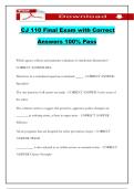  CJ 110 Final Exam with Correct Answers 100&percnt; Pass